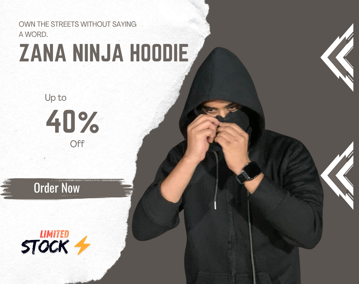 ZANA BLACK NINJA HOODIE